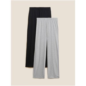 2 ks pyžamových kalhot z bavlny a modalu s technologií Cool Comfort™ Marks & Spencer šedá
