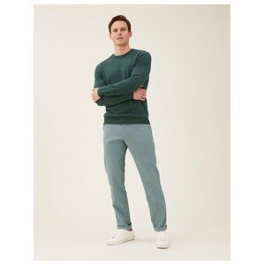 Strečové chino kalhoty normálního střihu Marks & Spencer modrá