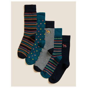 5 párů různých druhů ponožek s technologií Cool & Fresh™ Marks & Spencer vícebarevná