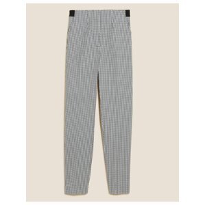 Kalhoty ke kotníkům s geometrickým motivem a vysokým podílem bavlny Marks & Spencer smetanová