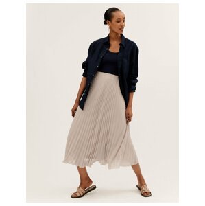 Béžová dámská plisovaná midi sukně Marks & Spencer