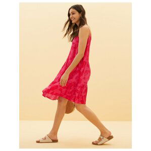 Nabírané květované plážové mini šaty Marks & Spencer růžová
