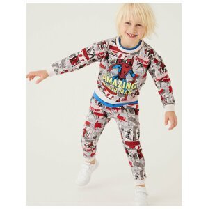 Mikina s motivem Spider-Man™ s vysokým podílem bavlny (2–7 let) Marks & Spencer smetanová