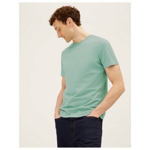 Tričko ke krku z čisté bavlny Marks & Spencer zelená