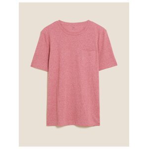 Tričko z čisté bavlny s texturou Marks & Spencer červená