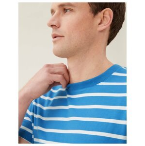 Pruhované tričko z čisté bavlny s vyšší gramáží Marks & Spencer modrá