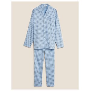 Pyžamová souprava z čisté bavlny s potiskem včelek Marks & Spencer modrá
