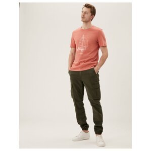 Tričko z čisté bavlny s lodním motivem Marks & Spencer oranžová