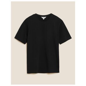 Tričko z prémiové bavlny, úzký střih Marks & Spencer černá