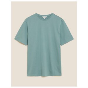 Tričko z prémiové bavlny, úzký střih Marks & Spencer zelená