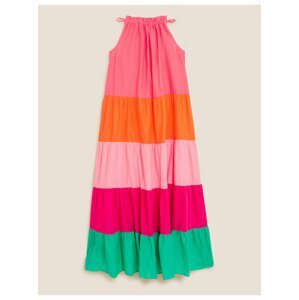 Plážové maxi šaty s barevnými plochami, z čisté bavlny Marks & Spencer vícebarevná