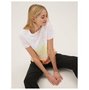 Tričko ke krku z čisté bavlny, s potiskem Marks & Spencer růžová