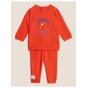 Dvoudílný outfit s motivem Medvídek Pú™, s vysokým podílem bavlny (0–3 roky) Marks & Spencer oranžová