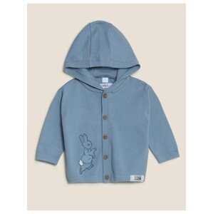 Kardigan s motivem Peter Rabbit™ a vysokým podílem bavlny (0–3 roky) Marks & Spencer modrá
