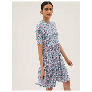 Žerzejové nabírané květované šaty Marks & Spencer vícebarevná