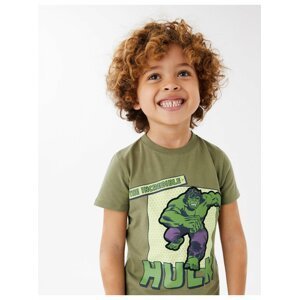 Tričko Hulk™, z čisté bavlny (2–7 let) Marks & Spencer zelená