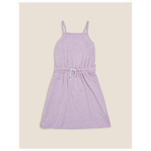 Šaty ze směsi bavlny (6–16 let) Marks & Spencer fialová