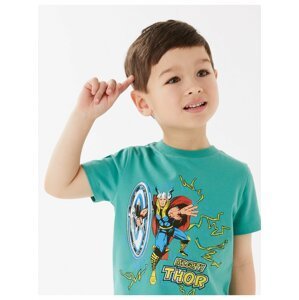 Tričko Thor™ z čisté bavlny (2–7 let) Marks & Spencer zelená