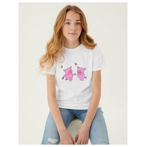 Tričko s motivem Percy Pig™ z čisté bavlny (2–16 let) Marks & Spencer bílá
