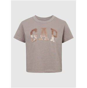Béžové holčičí tričko organic logo GAP flitry