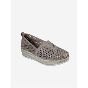 Hnědé dámské děrované espadrilky Skechers City Sparkle