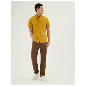 Košile z látky Oxford z čisté bavlny Marks & Spencer žlutá