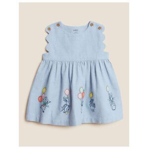 Dětské šaty s motivem Peter Rabbit™, z čisté bavlny (0–3 roky) Marks & Spencer modrá