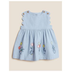 Dětské šaty s motivem Peter Rabbit™, z čisté bavlny (0–3 roky) Marks & Spencer modrá