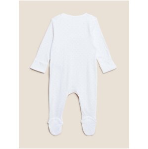 Kombinéza na spaní ze směsi bavlny s nápisem „Born In 2020“ (2,3 kg – 12 měsíců) Marks & Spencer bílá