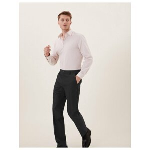 Hladké kalhoty pro velkou a vysokou postavu, normální střih Marks & Spencer černá