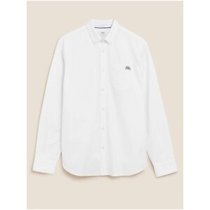 Košile Oxford s grafickým motivem kola, z čisté bavlny Marks & Spencer bílá