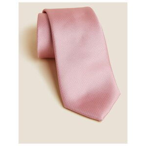 Úzká jednobarevná kravata Marks & Spencer růžová