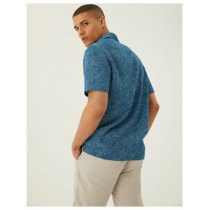 Tričko s geometrickým potiskem Marks & Spencer modrá
