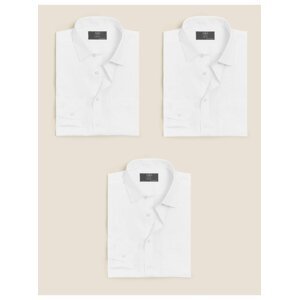 Tričko s dlouhými rukávy, normální střih, sada 3 ks Marks & Spencer bílá