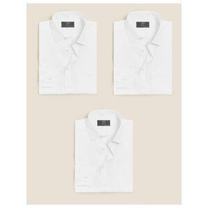 Tričko s dlouhými rukávy, normální střih, sada 3 ks Marks & Spencer bílá