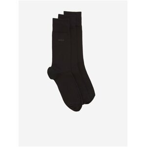 Sada tří párů černých ponožek HUGO BOSS