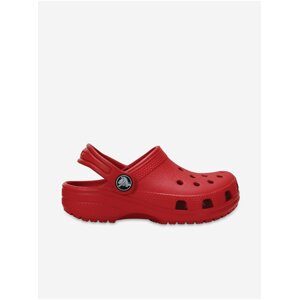 Červené dětské pantofle Crocs