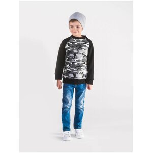 Černo-šedá dětská mikina bez kapuce Ombre Clothing KB003