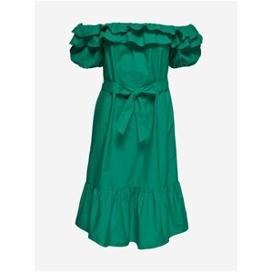 Zelené šaty s odhalenými rameny Jacqueline de Yong Cuba