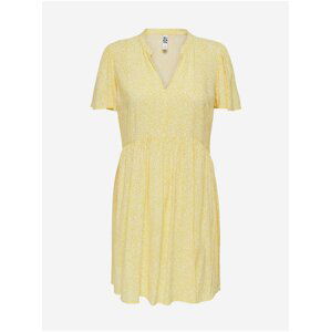 Bílo-žluté vzorované krátké šaty Jacqueline de Yong Starr Life