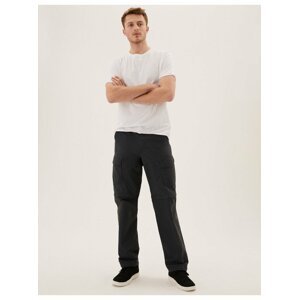 Trekingové kapsáčové kalhoty normálního střihu se zapínáním na zip Marks & Spencer námořnická modrá