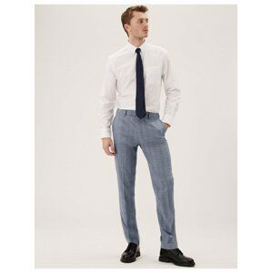 Kostkované mírně projmuté kalhoty Marks & Spencer modrá