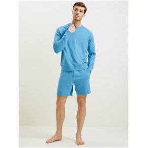 Pyžamové šortky Supersoft z prémiové bavlny Marks & Spencer modrá