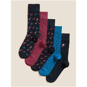 5 párů různých druhů ponožek s technologií Cool & Fresh™ Marks & Spencer námořnická modrá