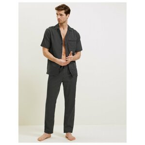 Puntíkované pyžamové kalhoty s vysokým podílem bavlny Marks & Spencer černá