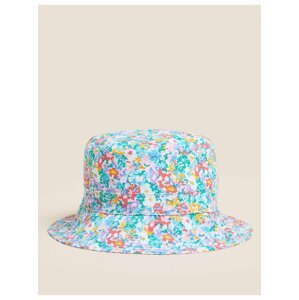 Květovaný klobouk typu „bucket“ z čisté bavlny Marks & Spencer smetanová