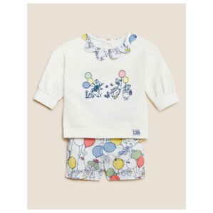 Dvoudílný outfit s motivem Peter Rabbit™ a vysokým podílem bavlny (0–3 roky) Marks & Spencer smetanová