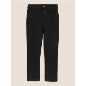 Velmi měkké přiléhavé zkrácené džíny s vysokým pasem Marks & Spencer černá