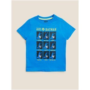 Tričko z čisté bavlny s motivem Batman™ (2–7 let) Marks & Spencer modrá