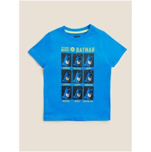 Tričko z čisté bavlny s motivem Batman™ (2–7 let) Marks & Spencer modrá